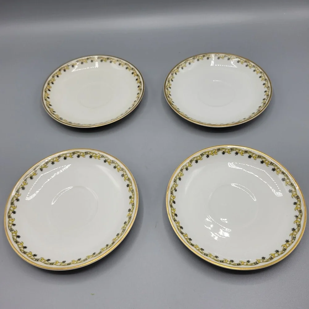 Vintage Set Of 4 Haviland France Limoges Porcelain Saucers Snack Plates